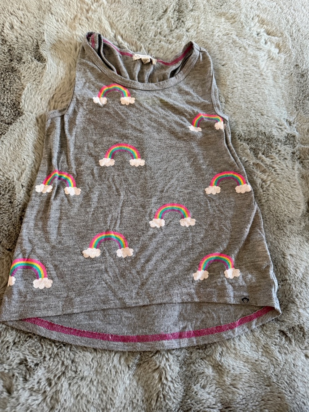 Appaman Gray Tank Top with Rainbow Embroidery